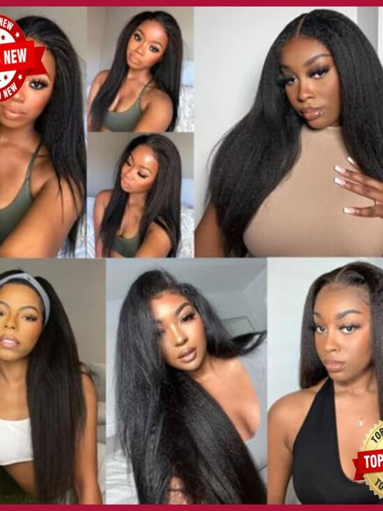 100% Brazilian Virgin Human Hair Extensions 3 Bundles Kinky Straight Sew-In main image 4